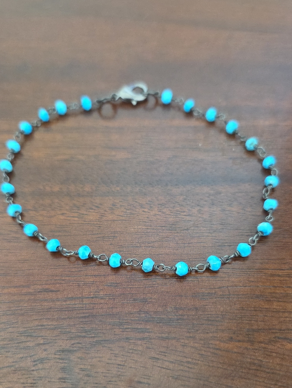 Turquoise Beaded Chain Bracelet for Women